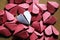 Origami paper hearts