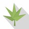 Origami paper plant icon, flat style