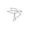 Origami Pigeon Icon in a Trendy minimalistic Linear Style. Folded Paper Bird Figures. Vector Illustration