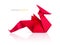 Origami red paper dragon