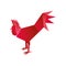 Origami red rooster