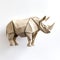 Origami Rhino: A Bold And Inventive Design On A White Background