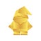 Origami Santa Claus made of golden foil