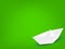 Origami ship, green background vector