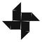 Origami shuriken icon, simple black style