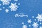 Origami Snowfall. Merry Christmas Greetings card. White Paper cut snow flake. Happy New Year. Winter snowflakes