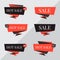 Origami speech bubbles. Origami banners vector for Black friday sale design. Set of red discount and promotion banners, Black frid