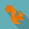 Origami squirrel icon, flat style