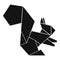 Origami squirrel icon, simple black style