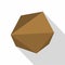 Origami stone icon, flat style