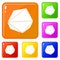 Origami stone icons set vector color