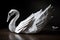 origami swan, with delicate paper and intricate folds