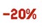 Origami text of discount sale 20 percent