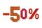 Origami text of discount sale 50 percent