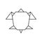 Origami turtle. Geometric line tortoise shape for art of folded paper. Logo template. Vector.