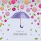 Origami umbrella with flowers