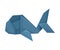 Origami Whale Vector Illustrated Element. Art of Paper Folding Concept