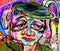 Original abstract digital painting of human face