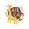 Original african logo with cute giraffe