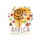 Original african logo of stylized sunshine