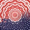 Original American flag. USA background. Artistic effect, funny US flag. Fractal, round shape. Unique funny trendy flag