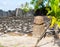 Original ancient stone carved tiki (Polynesian sacred idol statue), Marae Taputapuatea, Raiatea, French Polynesia.