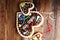 Original bavarian christmas gingerbread heart on wood. xmas ging