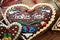 Original bavarian christmas gingerbread heart on wood. xmas ging