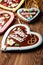 Original bavarian Oktoberfest gingerbread heart on wood