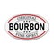 Original Bourbon vintage label sign on a white background