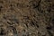 Original brown natural background of volcanic congealed lava in close-up