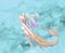 Original cartoon hand drawn fantasy illustration of a beautiful mermaid