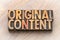 Original content word asbtract in wood type