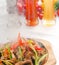 Original fajita sizzling hot on iron plate