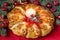 The original festive cake in the form of a Christmas wreath