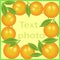 Original frame for photos and text. Juicy oranges create a festive mood. A perfect gift for children and adults. Vector