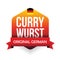 Original German Curry wurst label red sticker