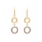 Original golden circle shape earrings with diamonds