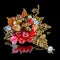 Original handmade brooch with various stones