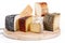 Original italian cheese collage in white background