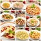 Original italian pasta beans soup collage