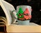 The original mug with decorative figurines made with their own hands. A lovely birthday present. Figures on the cup are