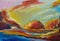 Original oil painting Abstract planets. Impressionism.