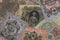 Original pattern, background from unique old Russian banknotes, rubles. Currency unit of Imperial Russia. Close-up, high