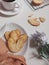 original pie biscuits or palmier biscuit french cookies made