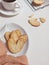 original pie biscuits or palmier biscuit french cookies made