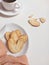 original pie biscuits or palmier biscuit french cookies made