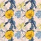 Original seamless artistic flower pattern, beautiful tropical fl