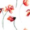 Original seamless pattern with Poppies flowers