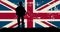 Original soldier illustration and British grunge flag